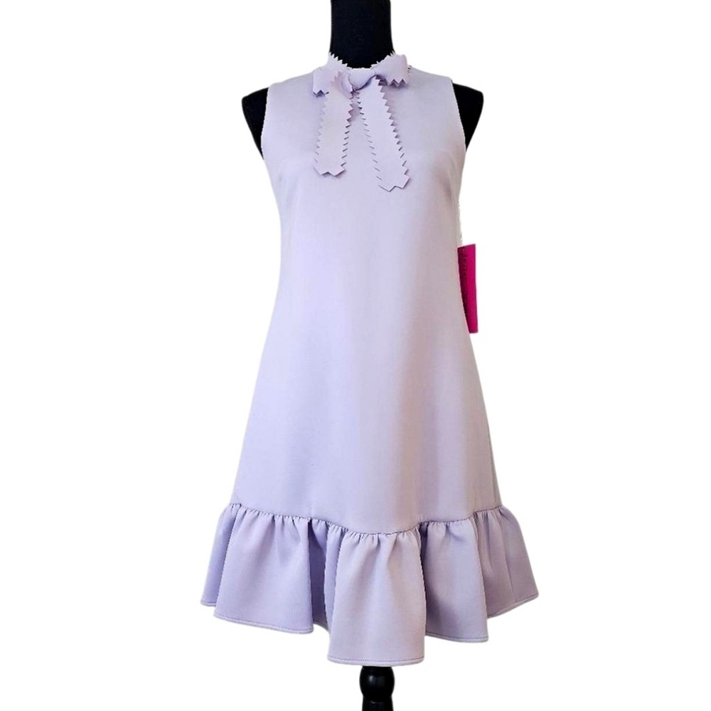 BETSEY JOHNSON Women's Berry Frosting  Sleeveless Ruffle Hem Dress. Sz 2‎